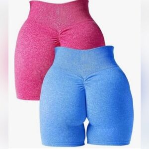 NVGTN Women's Athletic Shorts in Pink and Blue
